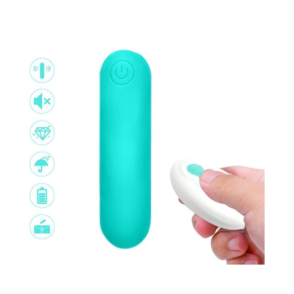 ARMONY - SPLASH JOLINE VIBRATEUR BULLET TÉLÉCOMMANDE EN SILICONE 10 VIBRATIONS 65 X 15 CM VERT