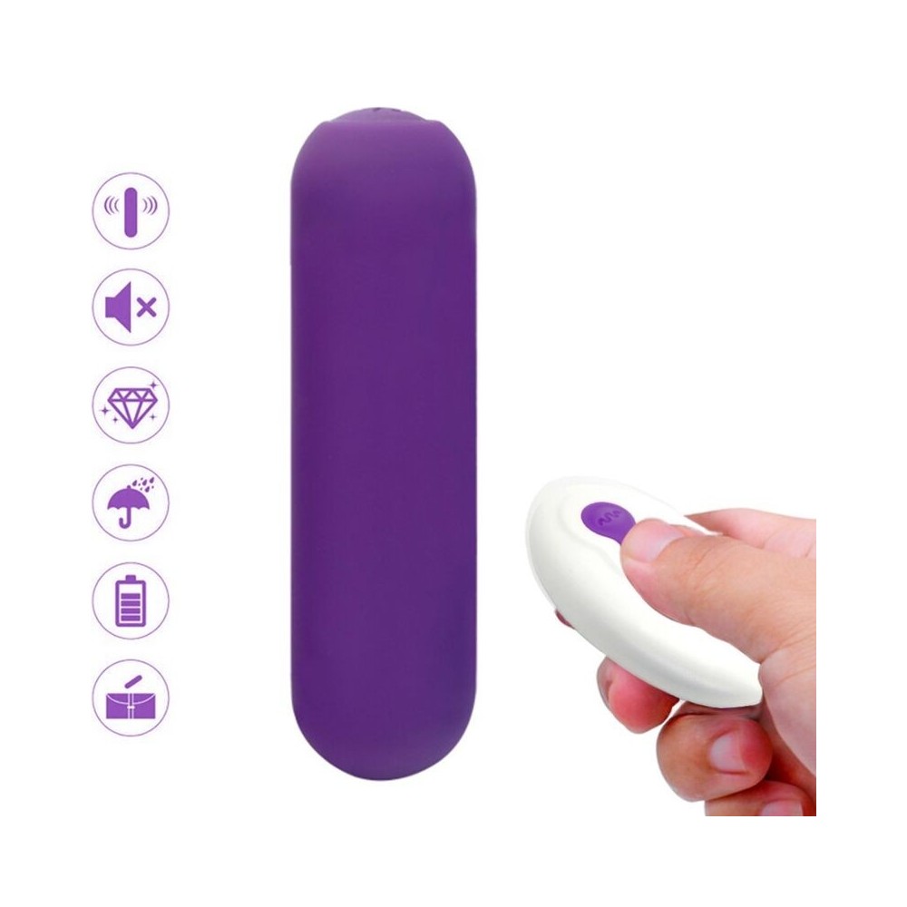 ARMONY - SPLASH JOIE VIBRADOR BULLET SILICONE CONTROLE REMOTO 10 VIBRAÇÕES 75 X 19 CM ROXO