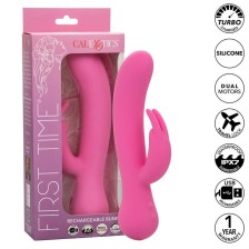 CALEXOTICS - FIRST TIME VIBRADOR COELHO RECARREGÁVEL ROSA