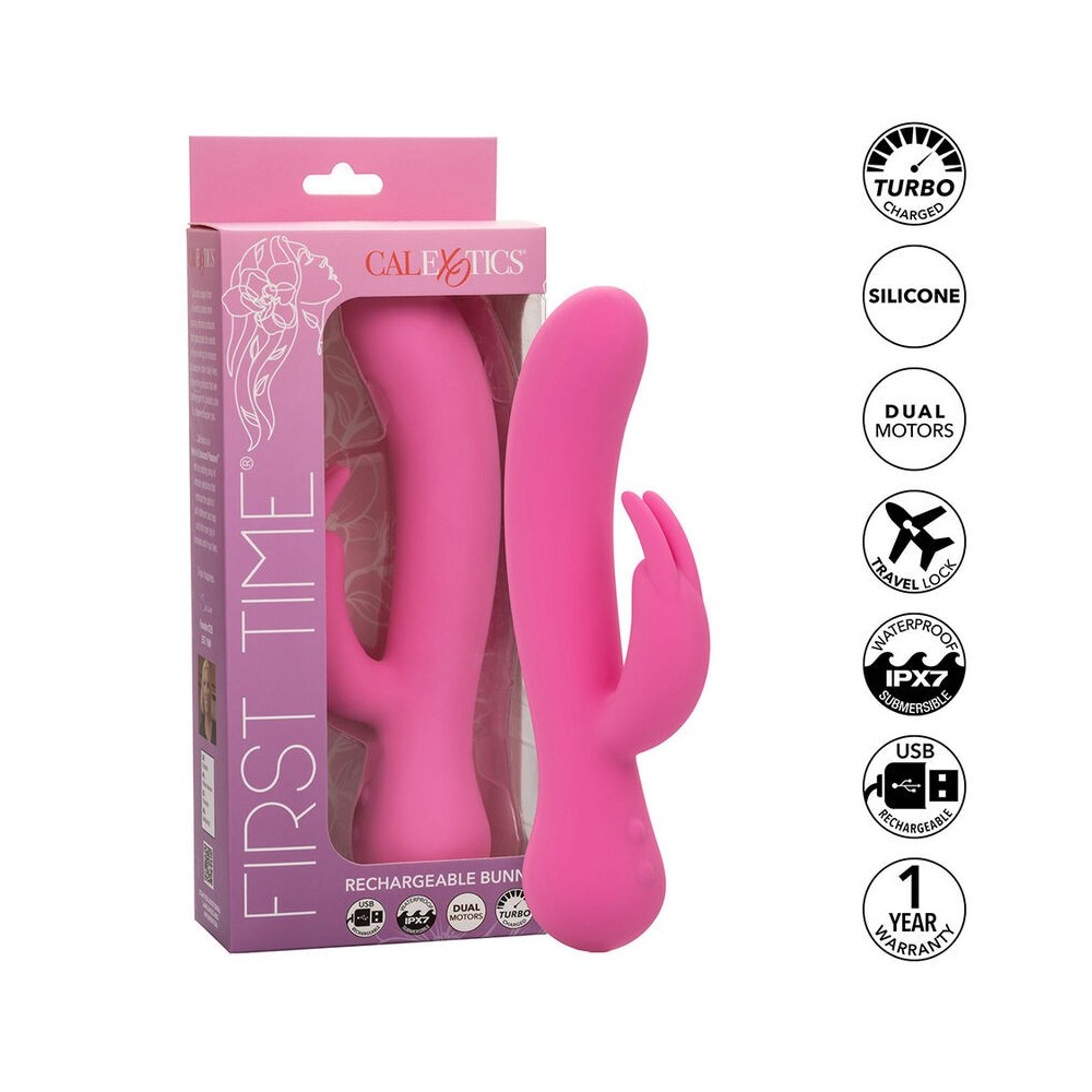 CALEXOTICS - FIRST TIME VIBRATEUR LAPIN RECHARGEABLE ROSE