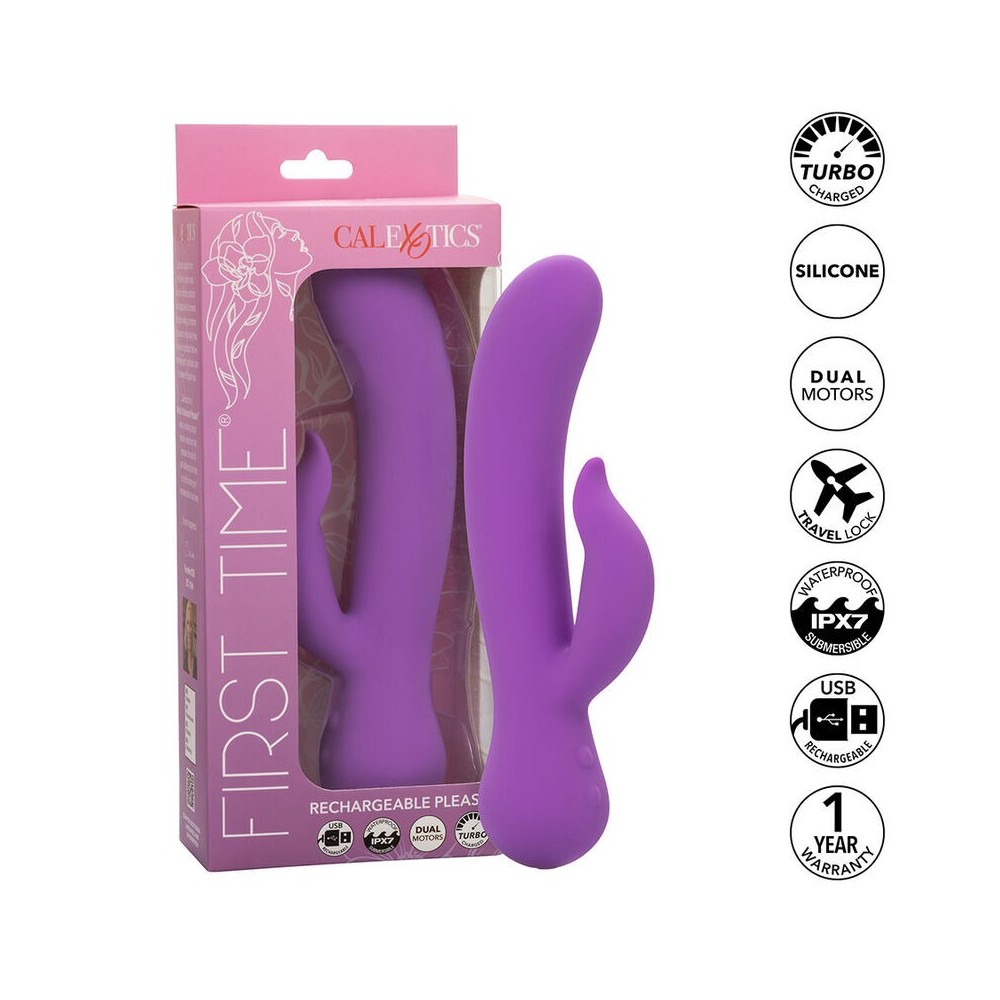 CALEXOTICS - FIRST TIME VIBRADOR PLEASER RECARREGÁVEL ROXO