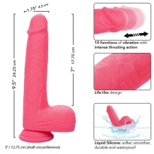 CALEXOTICS - STUDS VIBRADOR REALISTA 10 VIBRAÇÕES ROSA