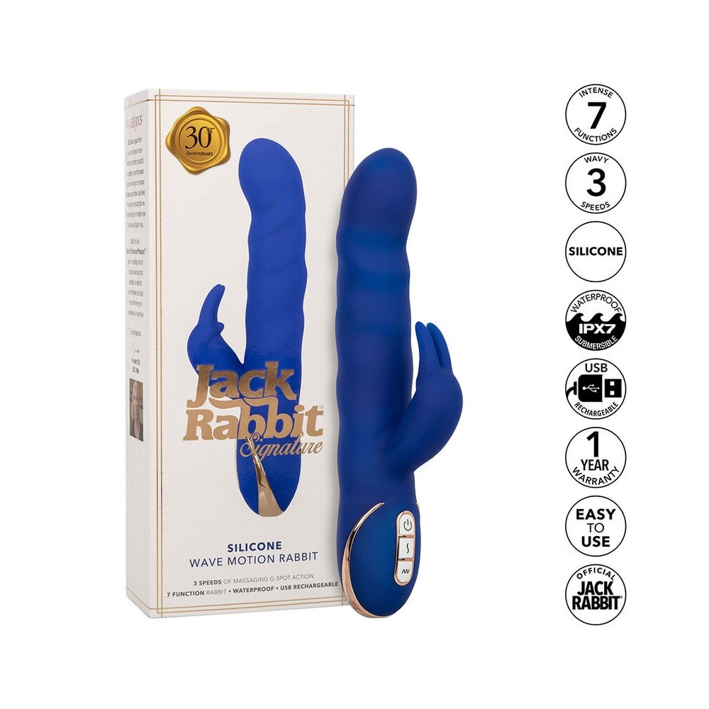 CALEXOTICS - JACK RABBIT VIBRATEUR WAVE MOTION BLEU