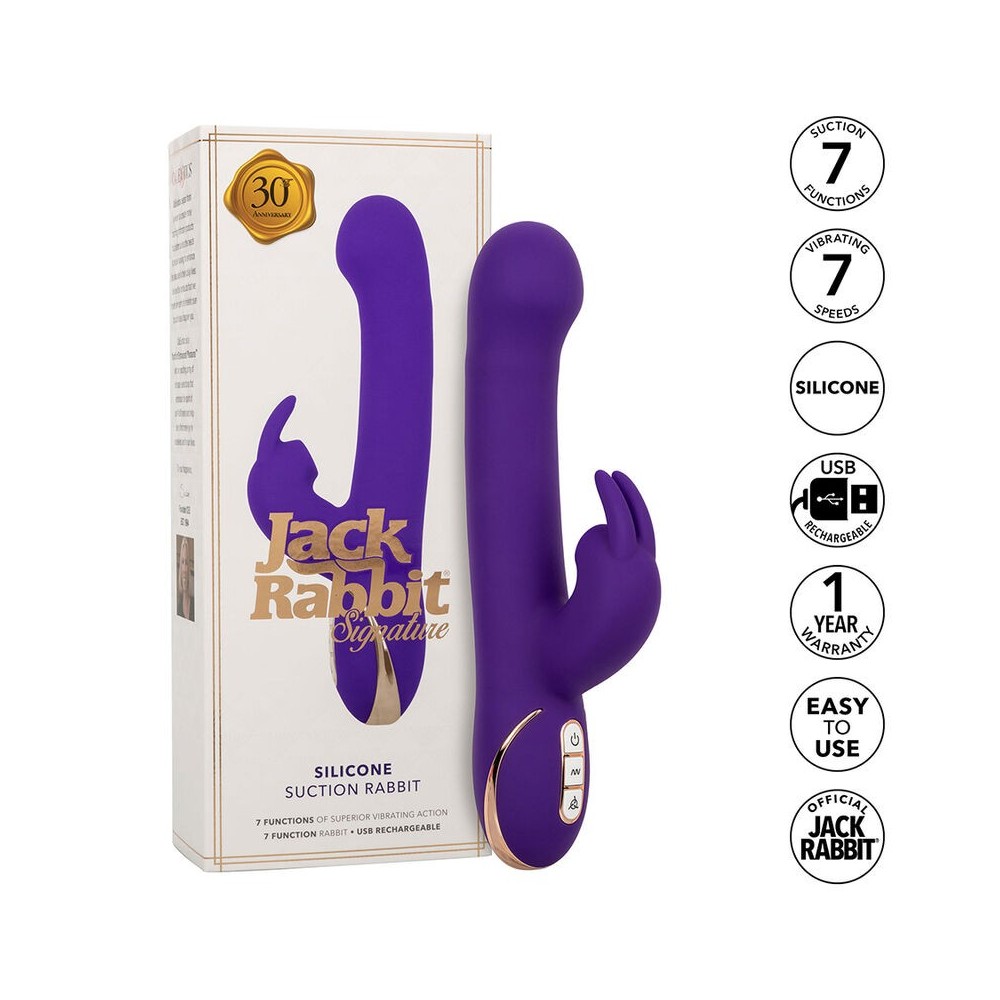 CALEXOTICS - JACK RABBIT VIBRADOR E ESTIMULADOR 7 VIBRAÇÕES E MODO DE SUCÇÕES AZUL