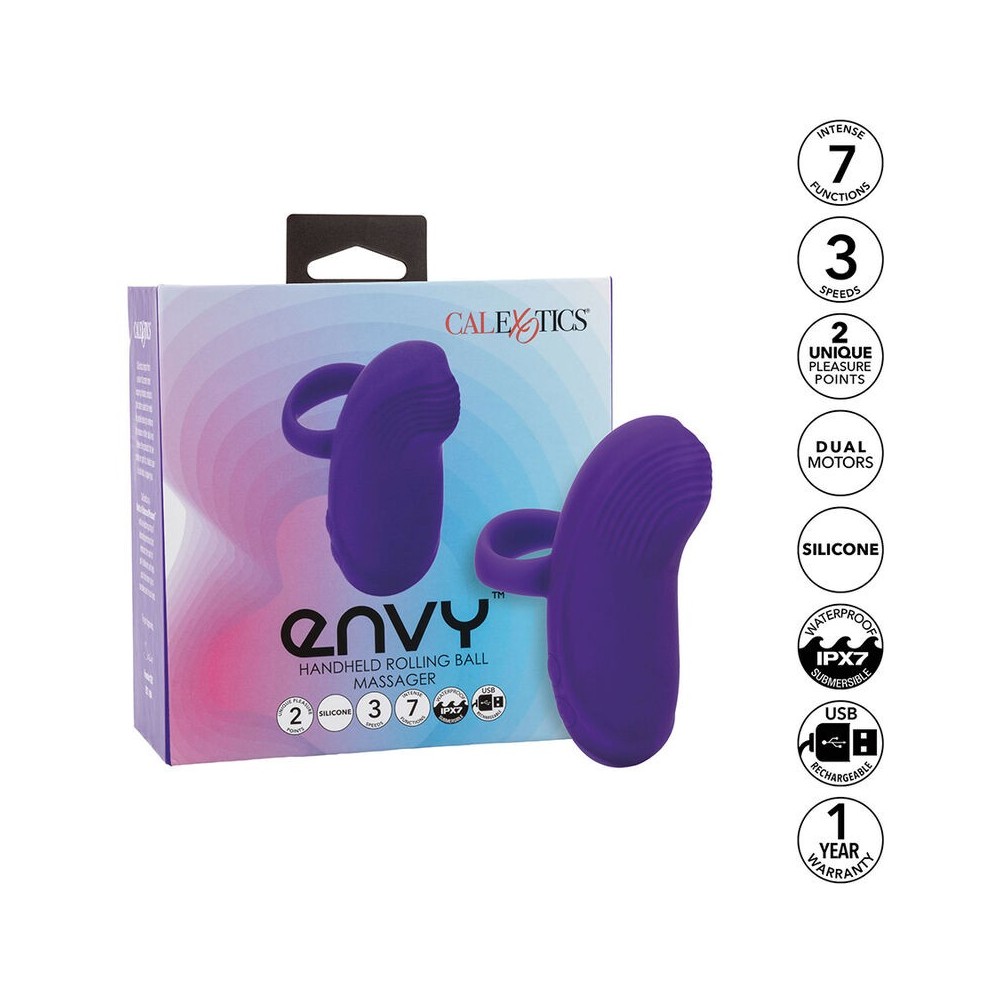 CALEXOTICS - ENVY HANDHELD ROLLING BALL MASSAGER 7 VIBRAÇÕES ROXO