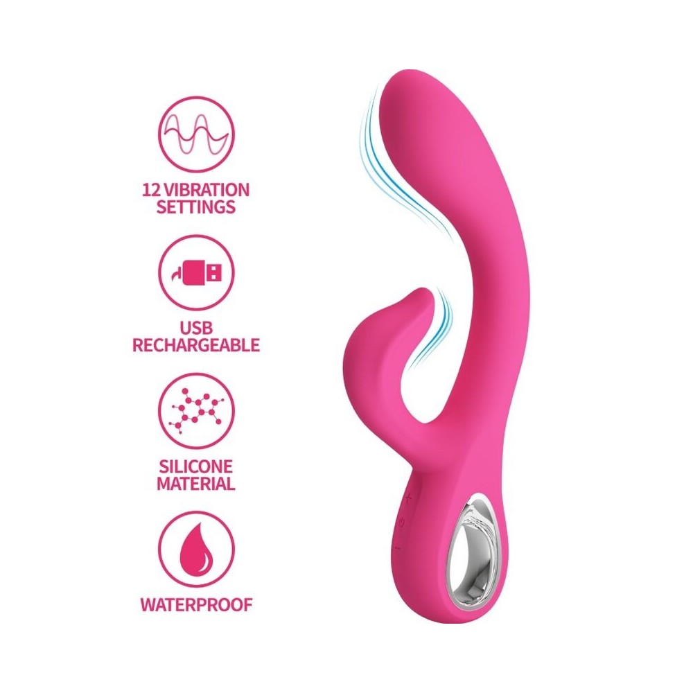 PRETTY LOVE - FRITZ RABBIT VIBRADOR 12 VIBRAÇÕES ROSA