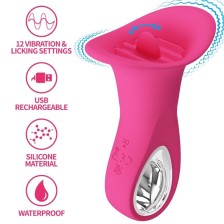 PRETTY LOVE - CLYDE ORAL VIBRATOR VIBRATING TONGUE 12 VIBRATIONS PINK