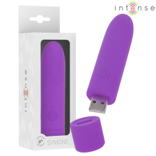 INTENSE - SYMONE USB RECARREGÁVEL VIBRATÓRIA BULLET 8 VIBRAÇÕES ROXO 10 X 2,2 CM