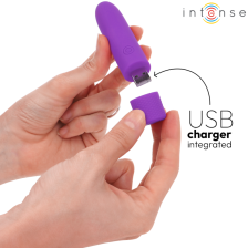 INTENSE - SYMONE USB RECHARGEABLE VIBRATING BULLET 8 VIBRATIONS PURPLE 10 X 2.2 CM