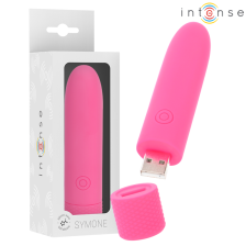 INTENSE - SYMONE BULLET VIBRANT RECHARGEABLE USB 8 VIBRATIONS ROSE 10 X 2,2 CM