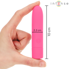 INTENSE - SYMONE USB RECARREGÁVEL VIBRATÓRIA BULLET 8 VIBRAÇÕES ROSA 10 X 2,2 CM