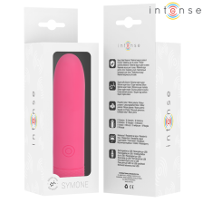 INTENSE - SYMONE USB RECARREGÁVEL VIBRATÓRIA BULLET 8 VIBRAÇÕES ROSA 10 X 2,2 CM