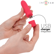 INTENSE - SYMONE BULLET VIBRANT RECHARGEABLE USB 8 VIBRATIONS ROUGE 10 X 2,2 CM