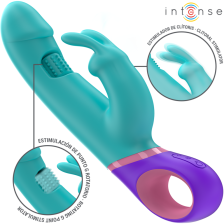 INTENSE - MONICA RABBIT VIBRADOR COM ESTIMULADOR G-SPOT ROTATIVO AZUL