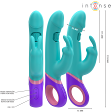 INTENSE - MONICA RABBIT VIBRADOR COM ESTIMULADOR G-SPOT ROTATIVO AZUL