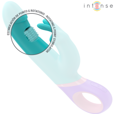 INTENSE - MONICA VIBRATORE RABBIT CON STIMOLATORE G-SPOT ROTANTE BLU