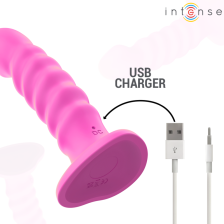 INTENSE - CINDY VIBRADOR TAMANHO L DESIGN ESPIRAL 10 VIBRAÇÕES ROSA CONTROLE REMOTO