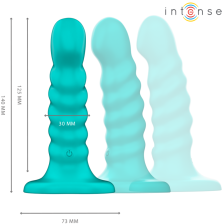 INTENSE - BUFFY VIBRADOR TAMANHO S DESIGN ESPIRAL 10 VIBRAÇÕES CONTROLE REMOTO AZUL