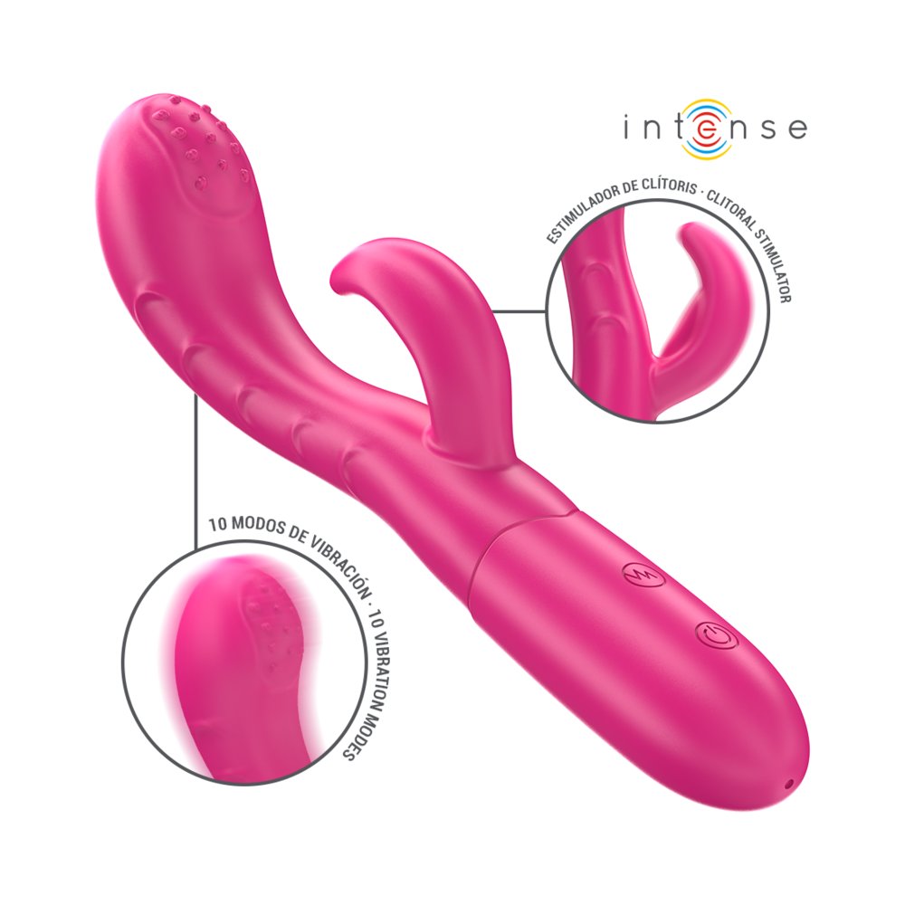 INTENSE - AMARA VIBRATOR WITH STIMULATING TONGUE 10 VIBRATIONS PINK