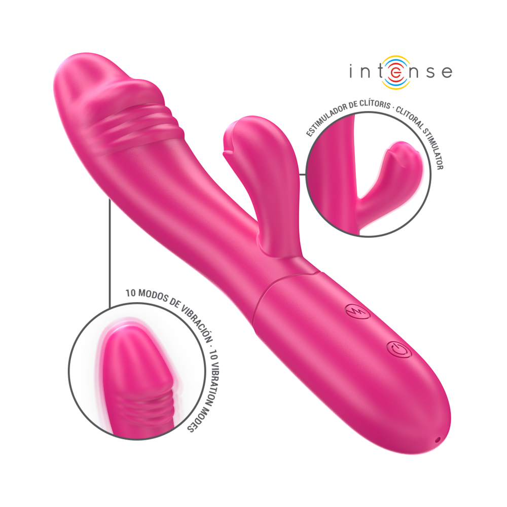 INTENSE - IVY FLEXIBLER VIBRATOR 10 VIBRATIONEN MIT STIMULIERENDER ZUNGE ROSA