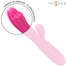 INTENSE - IVY FLEXIBLER VIBRATOR 10 VIBRATIONEN MIT STIMULIERENDER ZUNGE ROSA