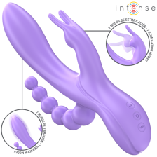 INTENSE - MIKO TRIPLO VIBRADOR COELHO & ESTIMULADOR & ANAL 7 VIBRAÇÕES ROXO