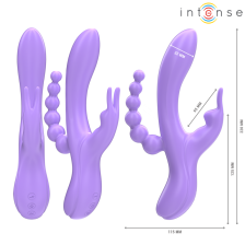 INTENSE - MIKO DREIFACH-VIBRATOR RABBIT & STIMULATOR & ANAL 7 VIBRATIONEN LILA