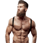 FETISH SUBMISSIVE ATTITUDE - COURO ECOLÓGICO BACK STRAP HARNESS HOMENS
