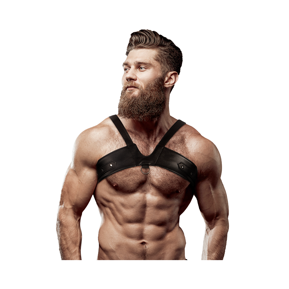 FETISH SUBMISSIVE ATTITUDE - HARNAIS DE POITRINE POUR HOMME EN CUIR ÉCOLOGIQUE BRIGADE