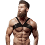 FETISH SUBMISSIVE ATTITUDE - HARNAIS DE POITRINE POUR HOMME EN CUIR ÉCOLOGIQUE BRIGADE