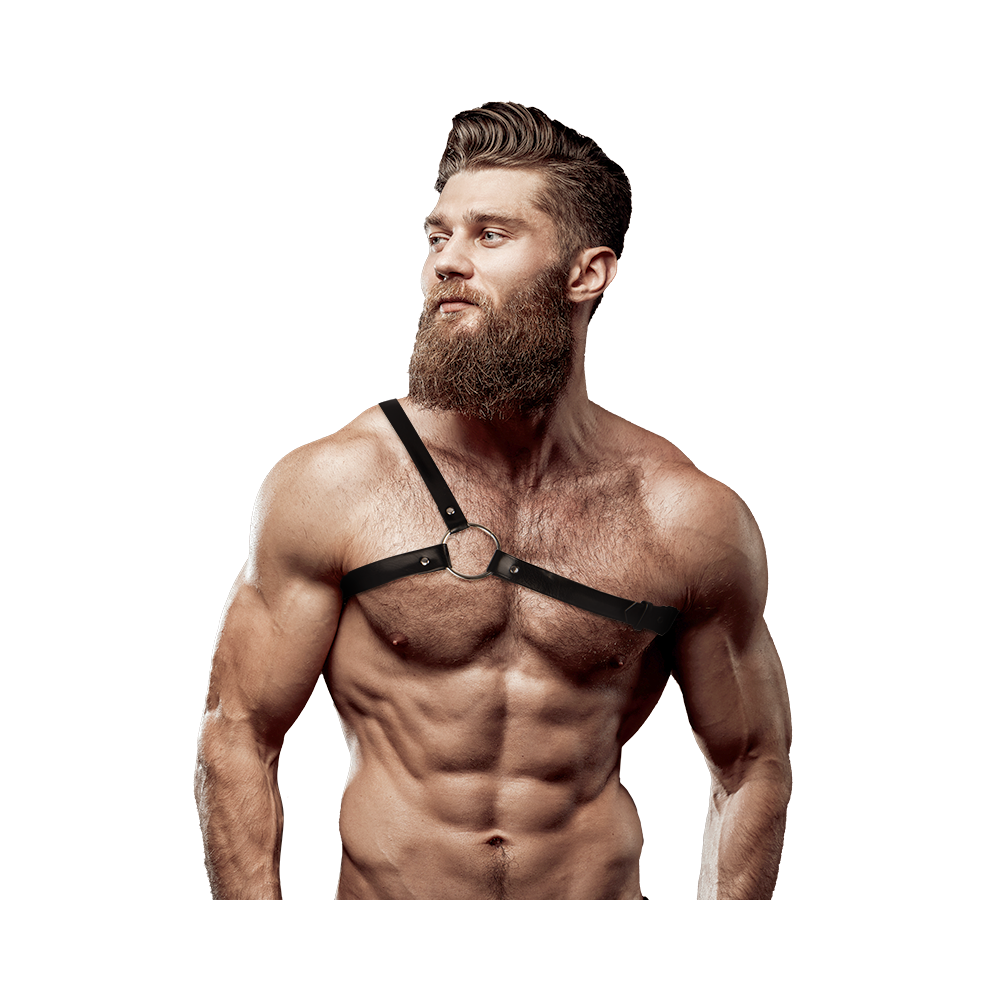 FETISH SUBMISSIVE ATTITUDE - HERREN HARNESS MIT GEKREUZTEN SCHULTERN AUS ÖKO-LEDER