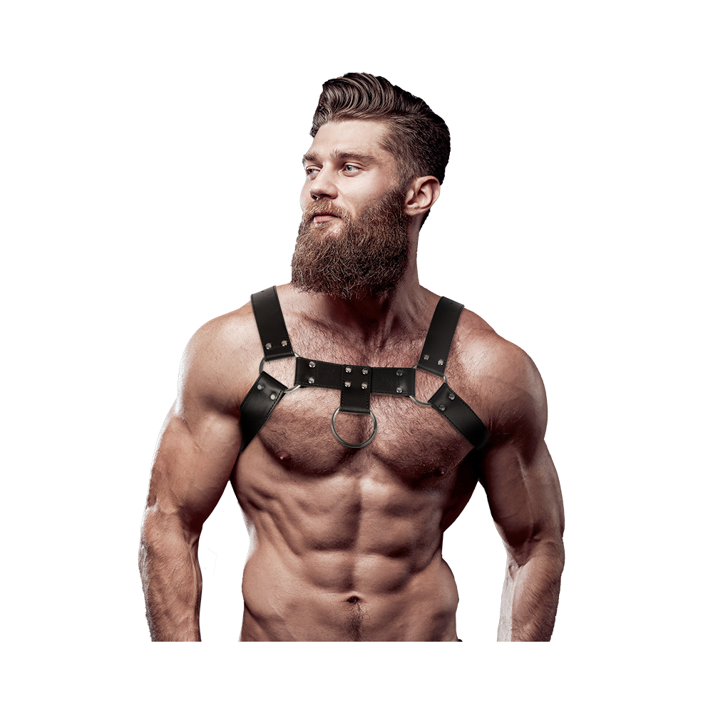 FETISH SUBMISSIVE ATTITUDE - HARNAIS DE POITRINE EN CUIR ÉCOLOGIQUE POUR HOMMES
