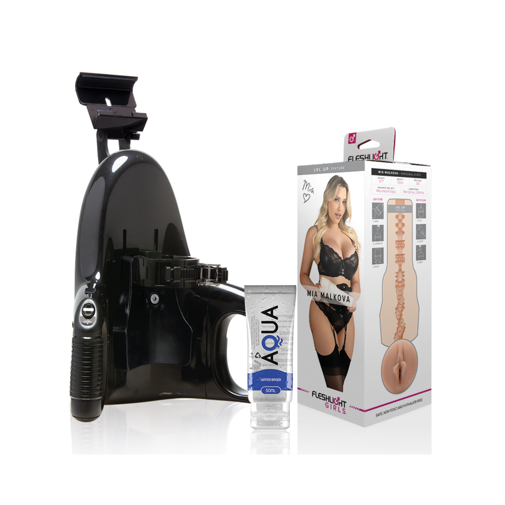 FLESHLIGHT - MIA MALKOVA VAGINA LVL UP + LANÇAMENTO UNIVERSAL + LUBRIFICANTE AQUA QUALITY 50 ML