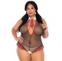 LEG AVENUE - SCHOOLGIRL CROTHLESS FITNESS TEDDY PLUS SIZE