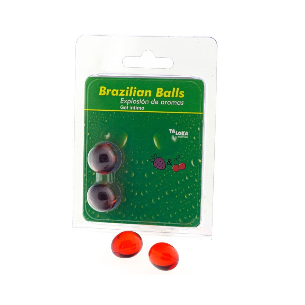 TALOKA - 2 BRASILIANISCHE KUGELN, ERDBEERE & KIRSCH-INTIM-GEL