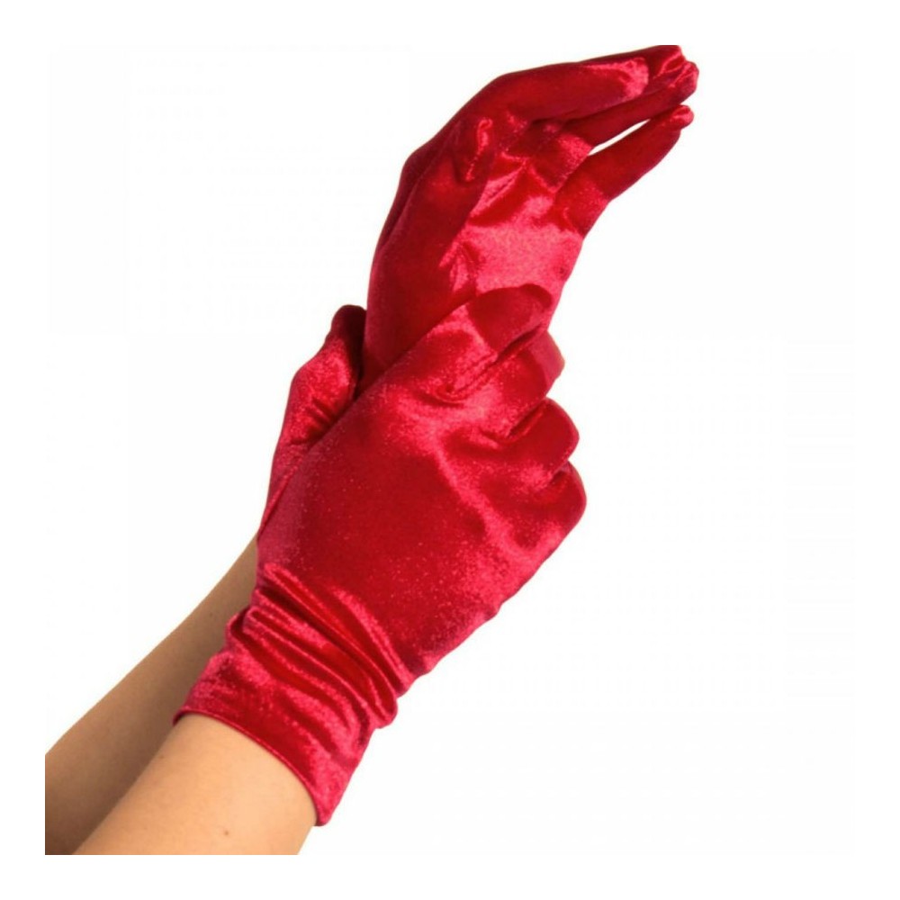 LEG AVENUE - GANTS SATIN ROUGE