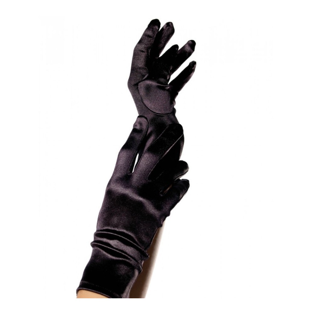 LEG AVENUE - GANTS SATIN NOIR