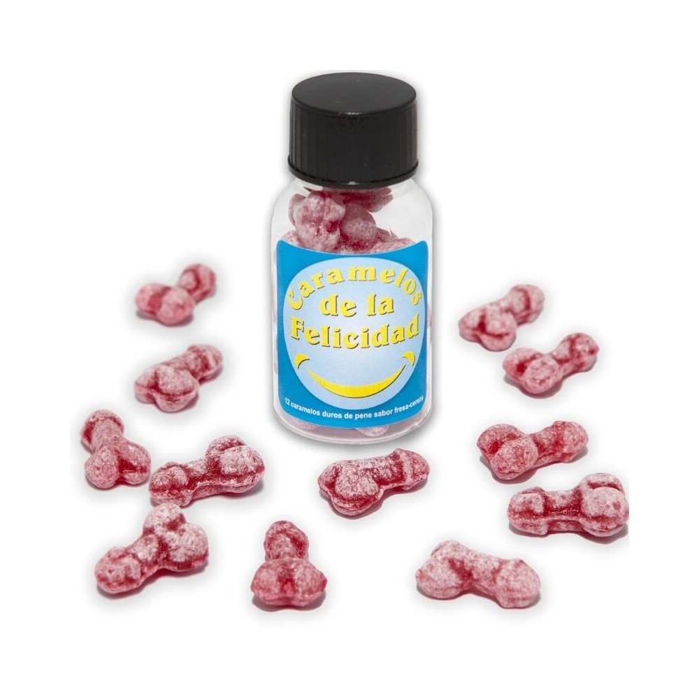 DIABLO PICANTE - POT DE 12 BONBONS HAPPY PENIS AUX FRAISE/CERISE