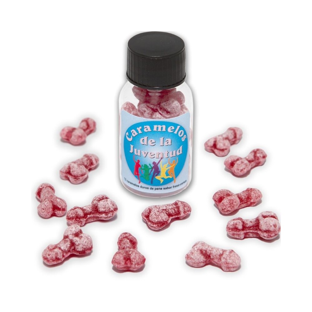 DIABLO PICANTE - 12 YOUTH CANDIES PENIS SHAPE STRAWBERRY/CHERRY