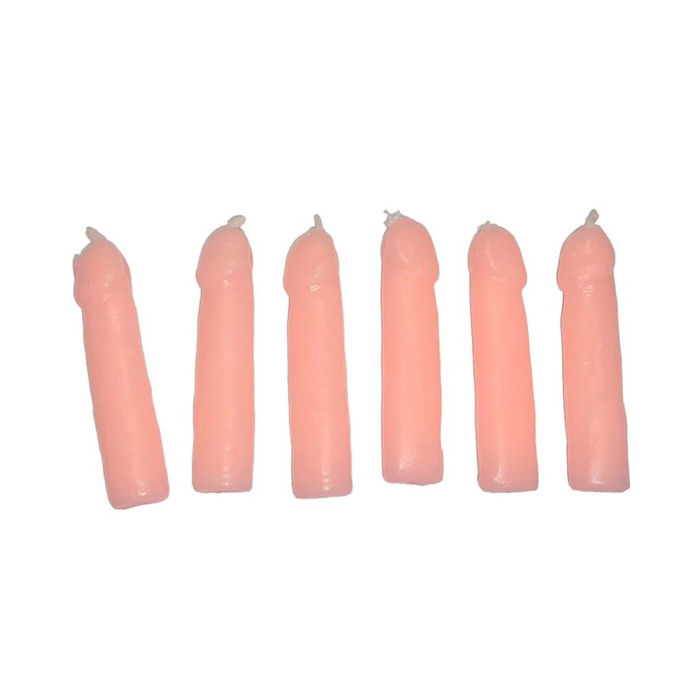 DIABLO PICANTE - 6 VELAS EM FORMA DE PÊNIS DE CARNE