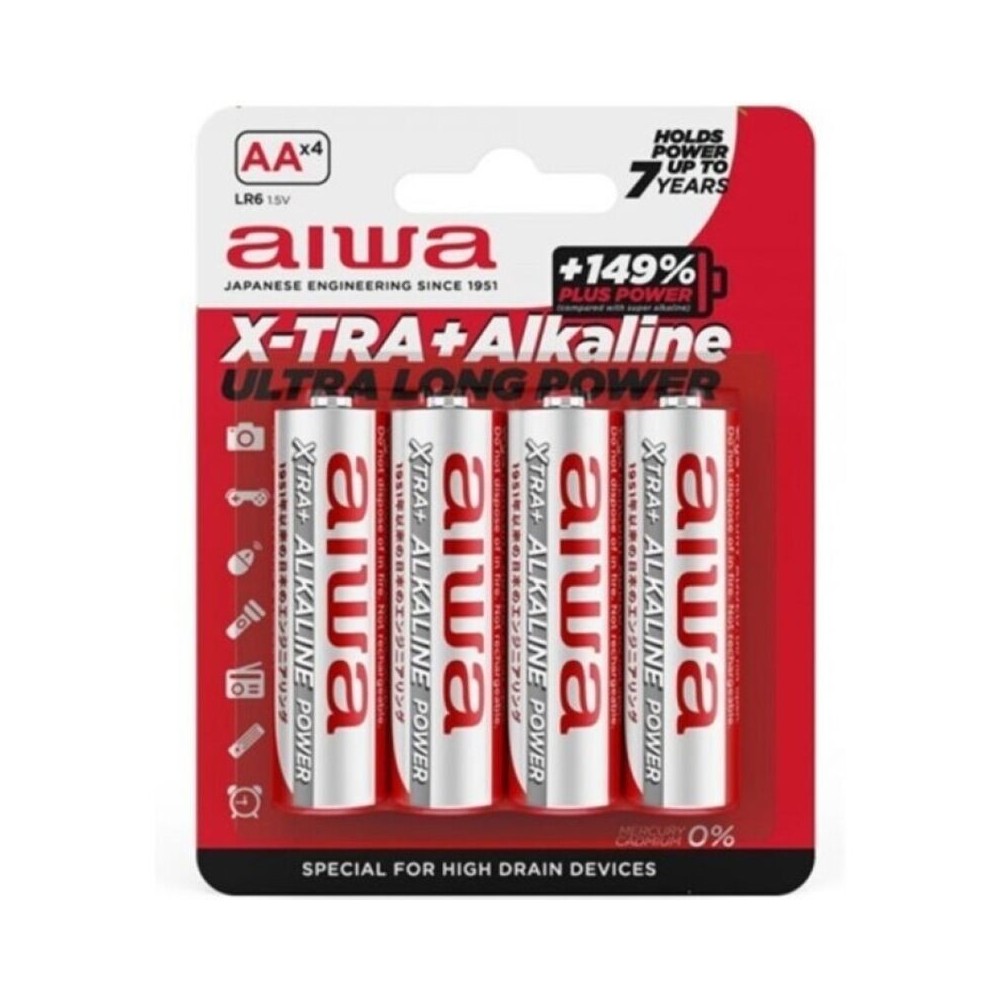 AIWA - X-TRA ALKALINE AA ALKALINE BATTERIE LR6 BLISTER*4