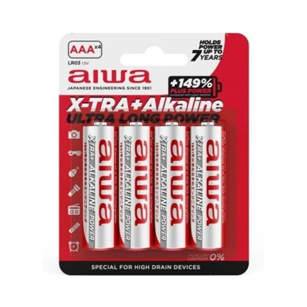AIWA - X-TRA ALKALINE AAA BATERIA ALCALINA LR03 BLISTER*4