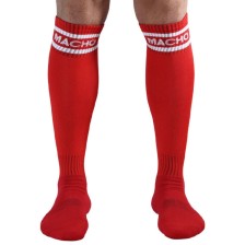 MACHO - CHAUSSETTES LONGUES HOMME TAILLE UNIQUE - ROUGE