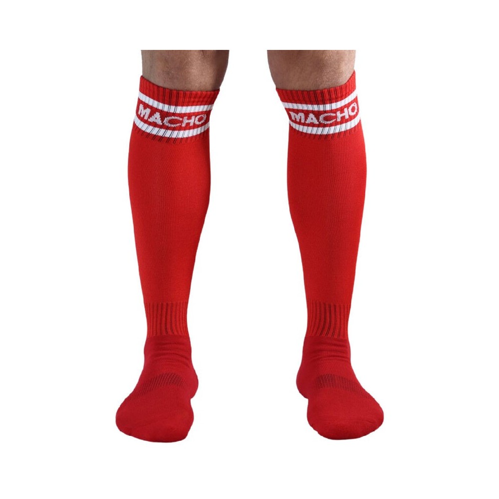 MACHO - CHAUSSETTES LONGUES HOMME TAILLE UNIQUE - ROUGE