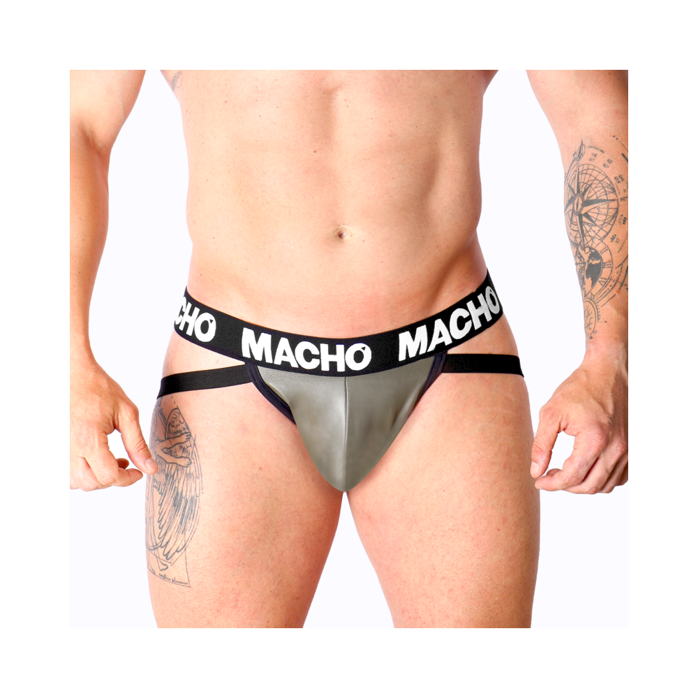 MACHO - MX27GR JOCK CINZA BEGE COURO S