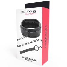DARKNESS - COLLARE COMPLETAMENTE NERO CON GUINZAGLIO