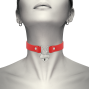COQUETTE CHIC DESIRE - RED VEGAN LEATHER NECKLACE WITH HEART ACCESSORY WITH KEY