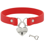 COQUETTE CHIC DESIRE - COLLIER EN CUIR VEGAN ROUGE AVEC ACCESSOIRE COEUR AVEC CL?