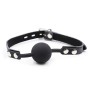OHMAMA FETISH - BÂILLON BALLE EN SILICONE AVEC CEINTURE EN CUIR (CADENAS INCLUS)