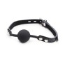 OHMAMA FETISH - BALL GAG IN SILICONE CON CINTURA IN PELLE (LUCCHETTO INCLUSO)